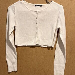 Brandy Melville White Buttoned Crop Top
